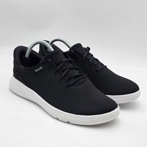 Kizik Eco Madrid Shoes Men 9 Women's 10.5 Black White Knit Hands Free Sneakers‎